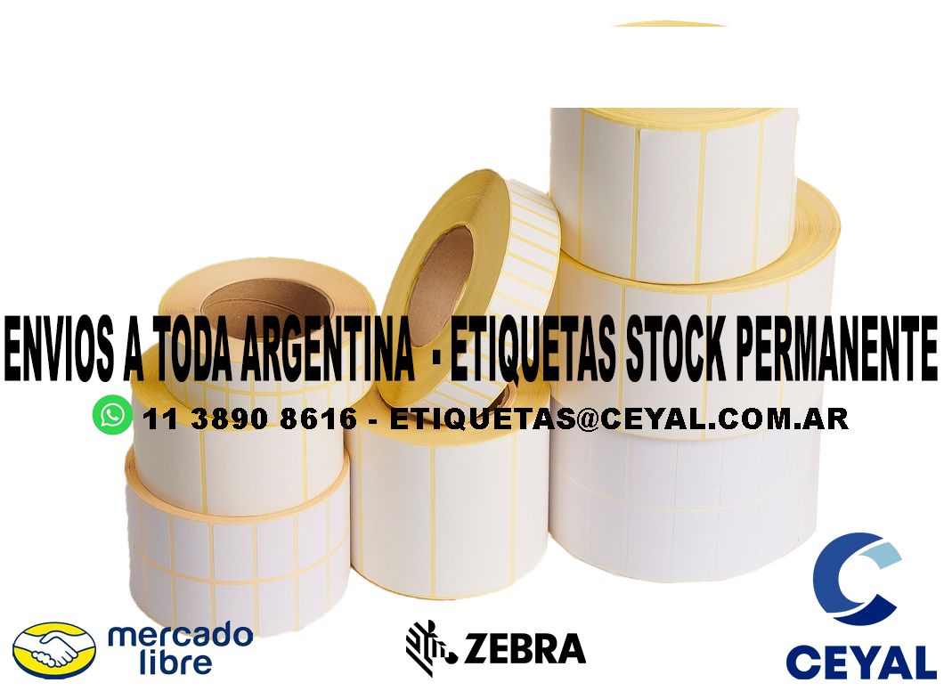 25 CAJAS DE ETIQUETAS  85 x 43 X 2500 UNIDADES