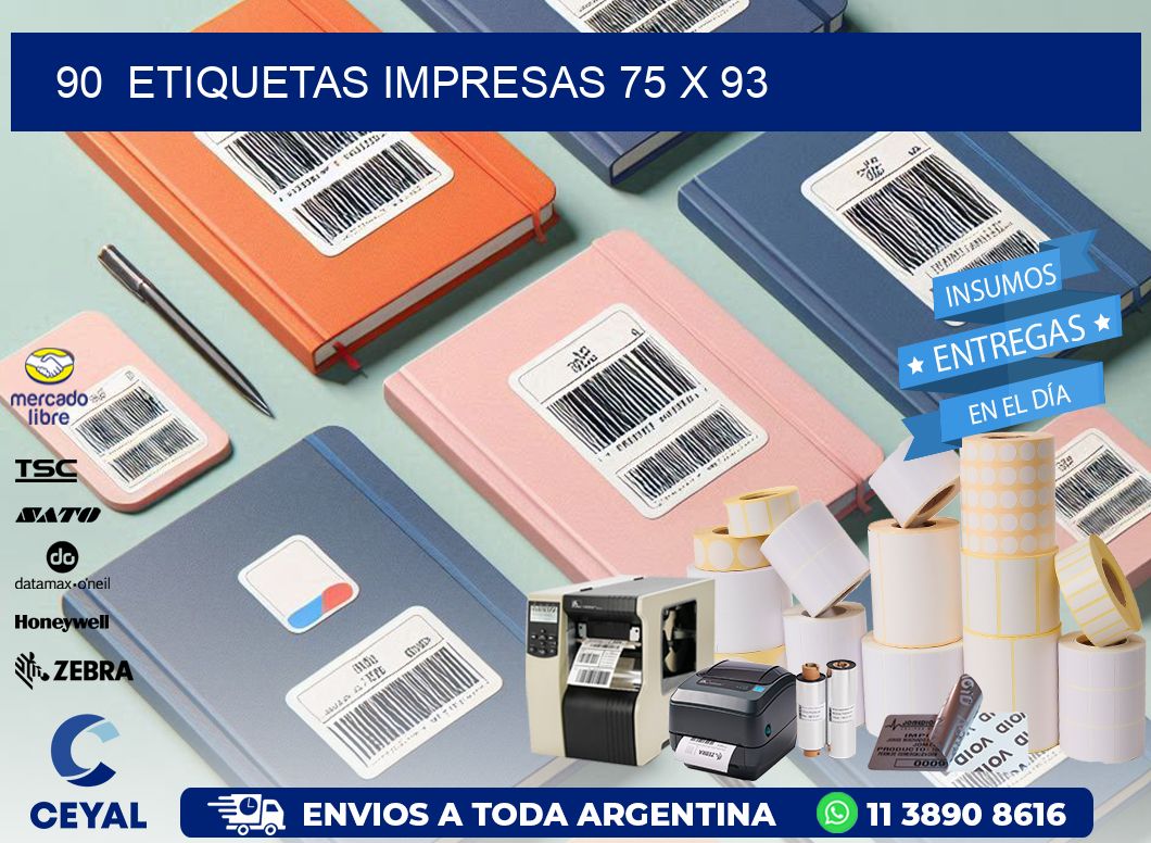 90  ETIQUETAS IMPRESAS 75 x 93