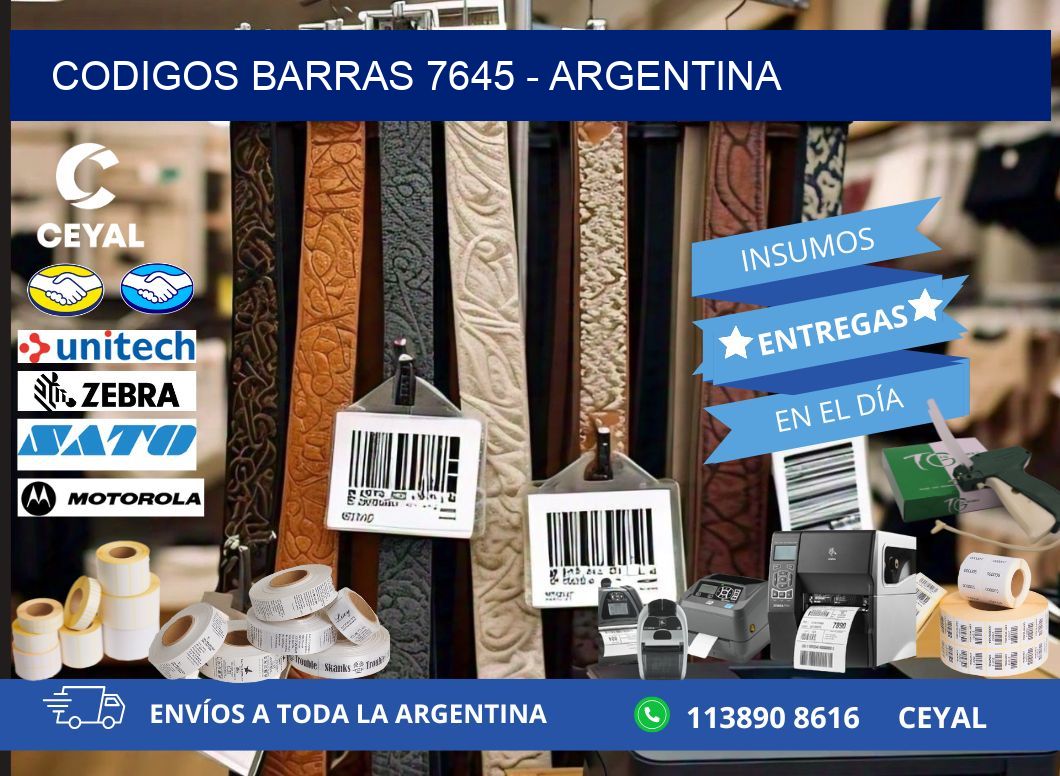 CODIGOS BARRAS 7645 - ARGENTINA