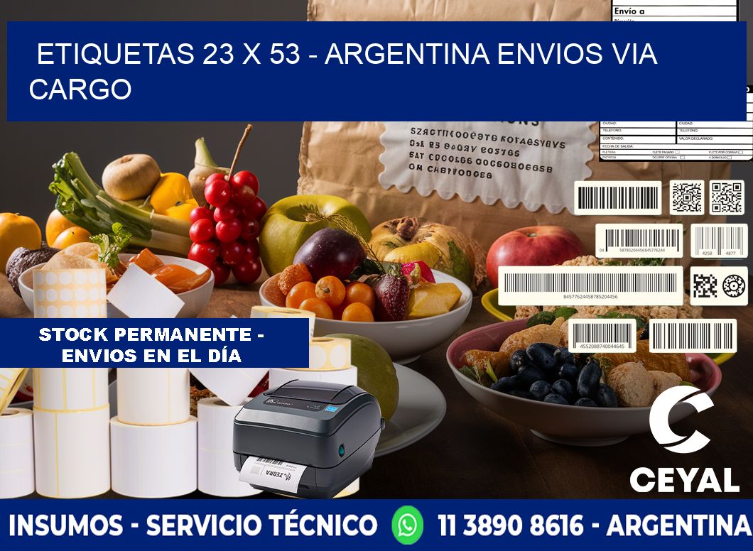 ETIQUETAS 23 x 53 - ARGENTINA ENVIOS VIA CARGO