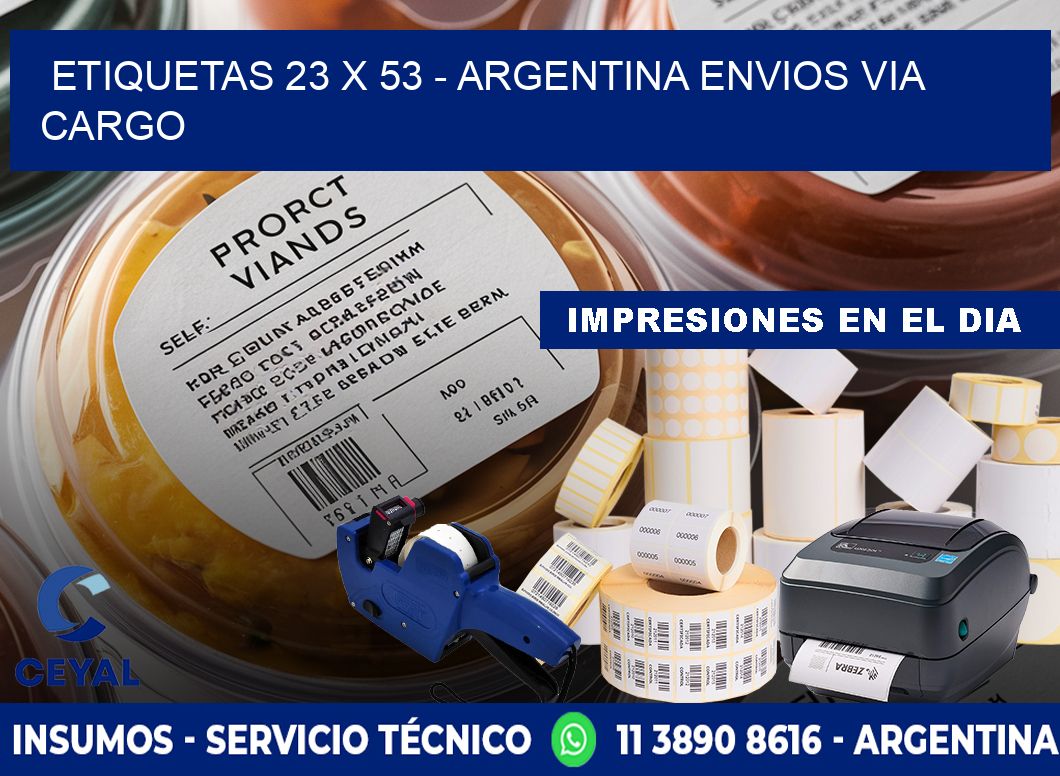 ETIQUETAS 23 x 53 - ARGENTINA ENVIOS VIA CARGO