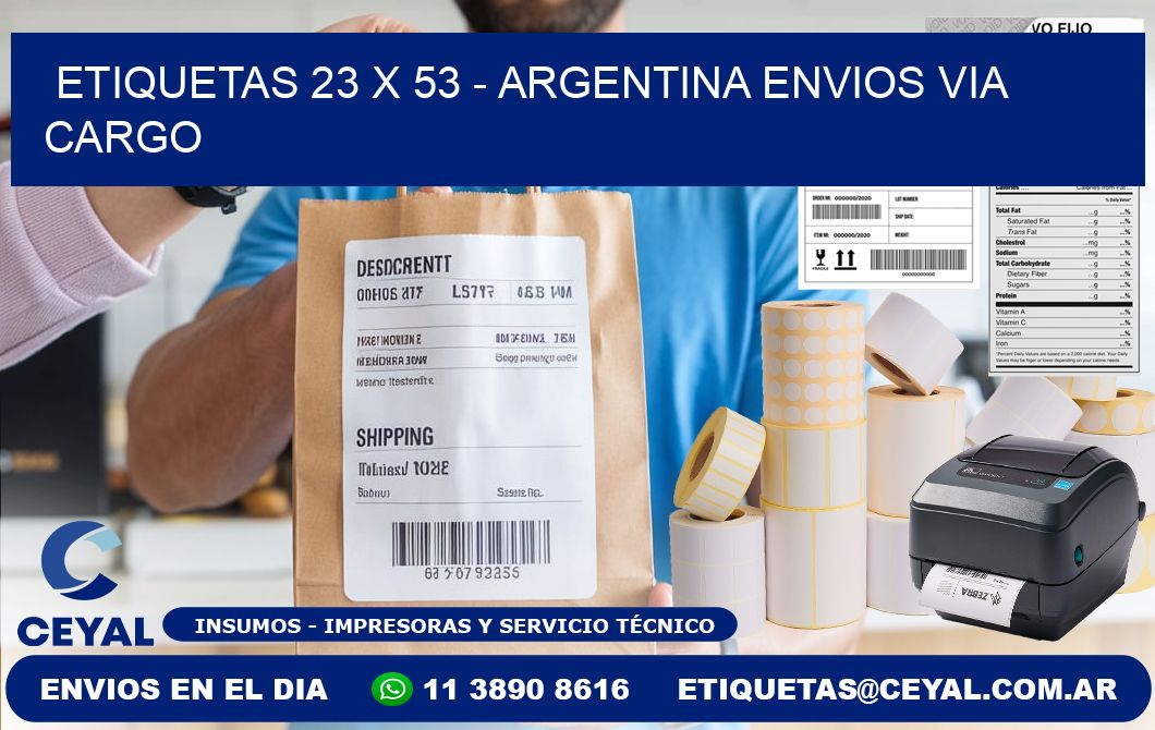 ETIQUETAS 23 x 53 - ARGENTINA ENVIOS VIA CARGO