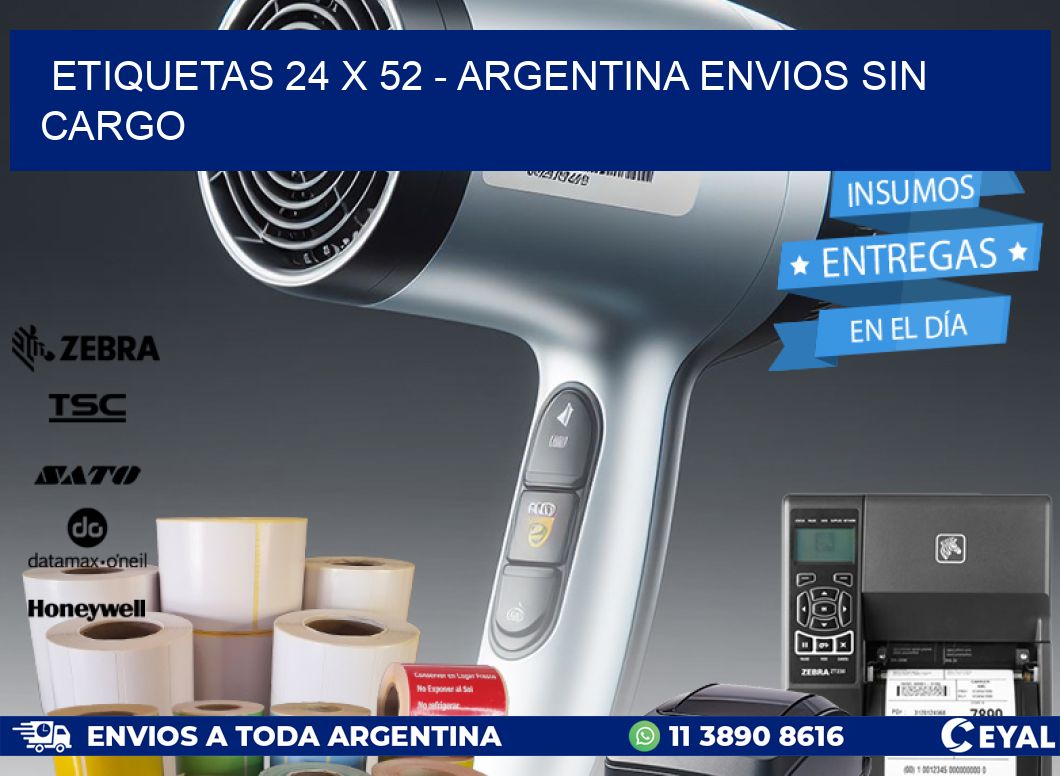 ETIQUETAS 24 x 52 - ARGENTINA ENVIOS SIN CARGO