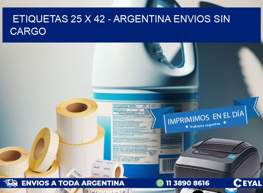 ETIQUETAS 25 x 42 - ARGENTINA ENVIOS SIN CARGO