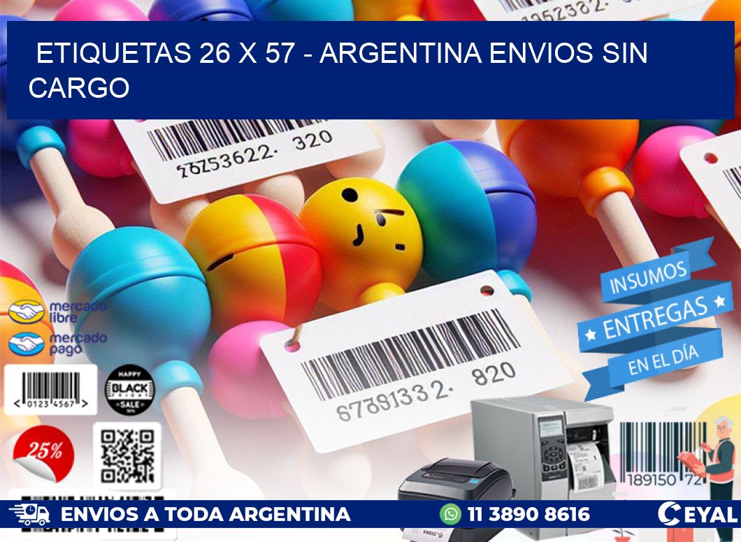 ETIQUETAS 26 x 57 - ARGENTINA ENVIOS SIN CARGO