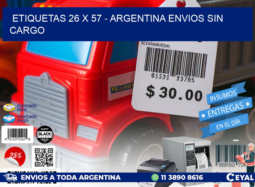 ETIQUETAS 26 x 57 - ARGENTINA ENVIOS SIN CARGO