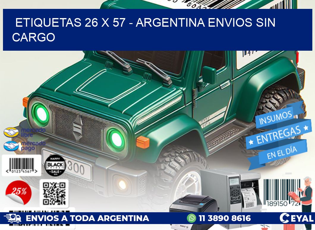 ETIQUETAS 26 x 57 - ARGENTINA ENVIOS SIN CARGO