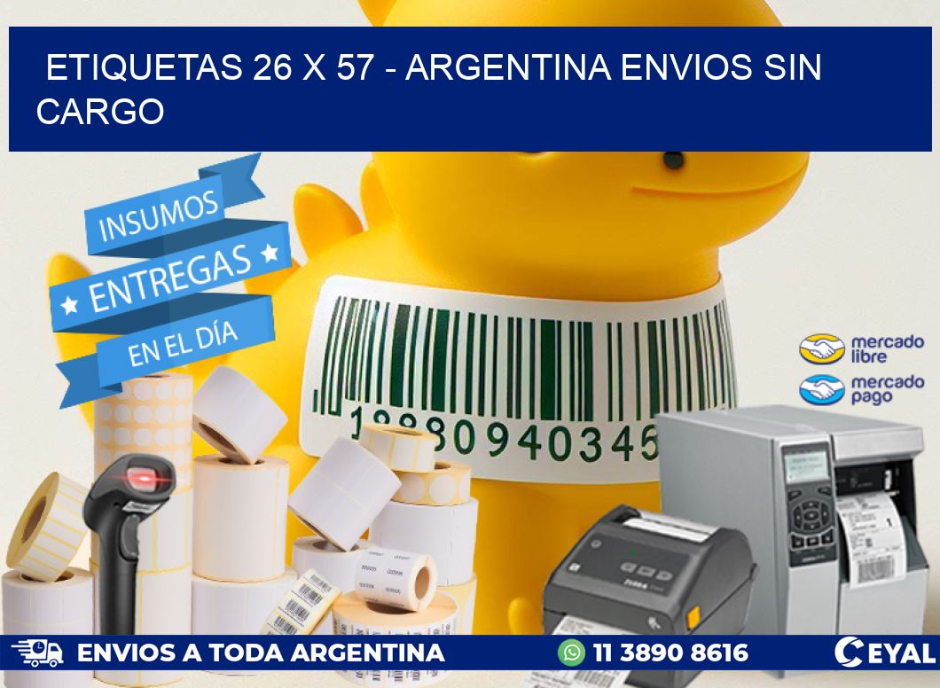 ETIQUETAS 26 x 57 - ARGENTINA ENVIOS SIN CARGO