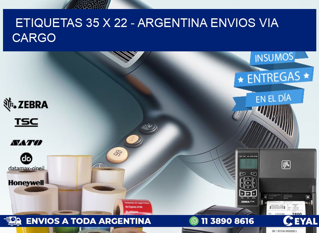 ETIQUETAS 35 x 22 - ARGENTINA ENVIOS VIA CARGO