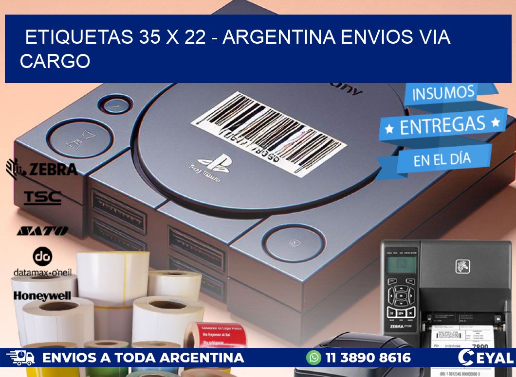 ETIQUETAS 35 x 22 - ARGENTINA ENVIOS VIA CARGO