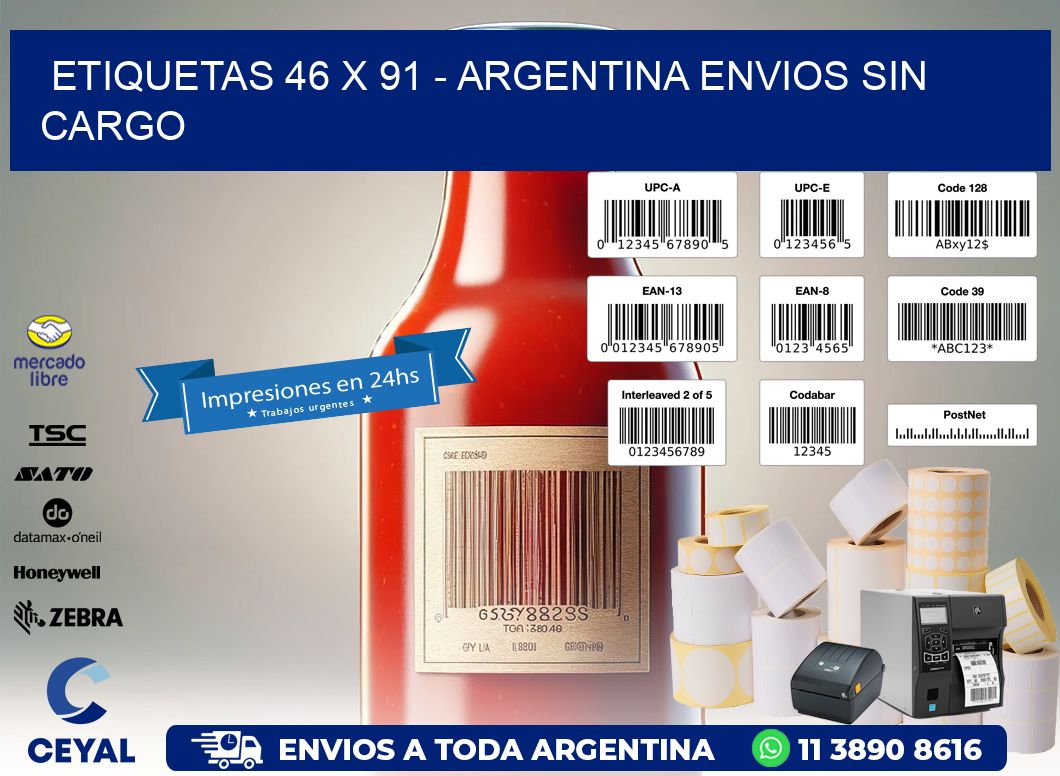 ETIQUETAS 46 x 91 - ARGENTINA ENVIOS SIN CARGO