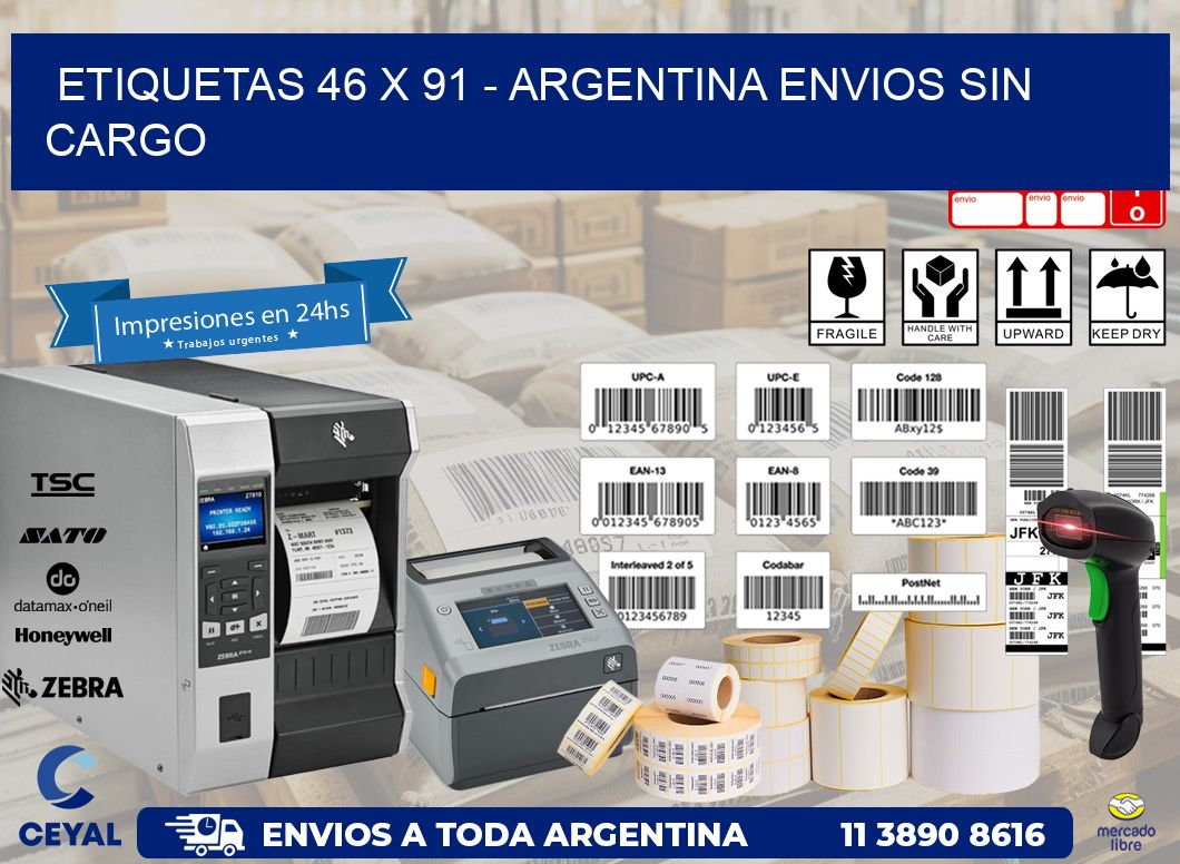 ETIQUETAS 46 x 91 - ARGENTINA ENVIOS SIN CARGO