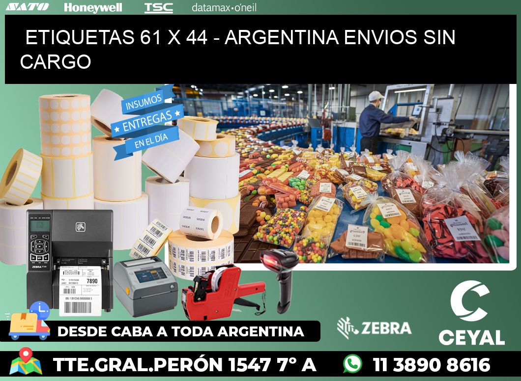 ETIQUETAS 61 x 44 - ARGENTINA ENVIOS SIN CARGO