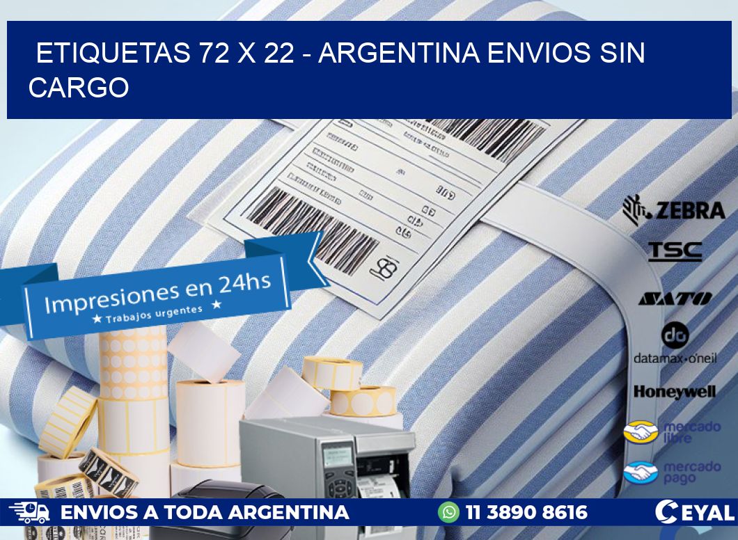 ETIQUETAS 72 x 22 - ARGENTINA ENVIOS SIN CARGO