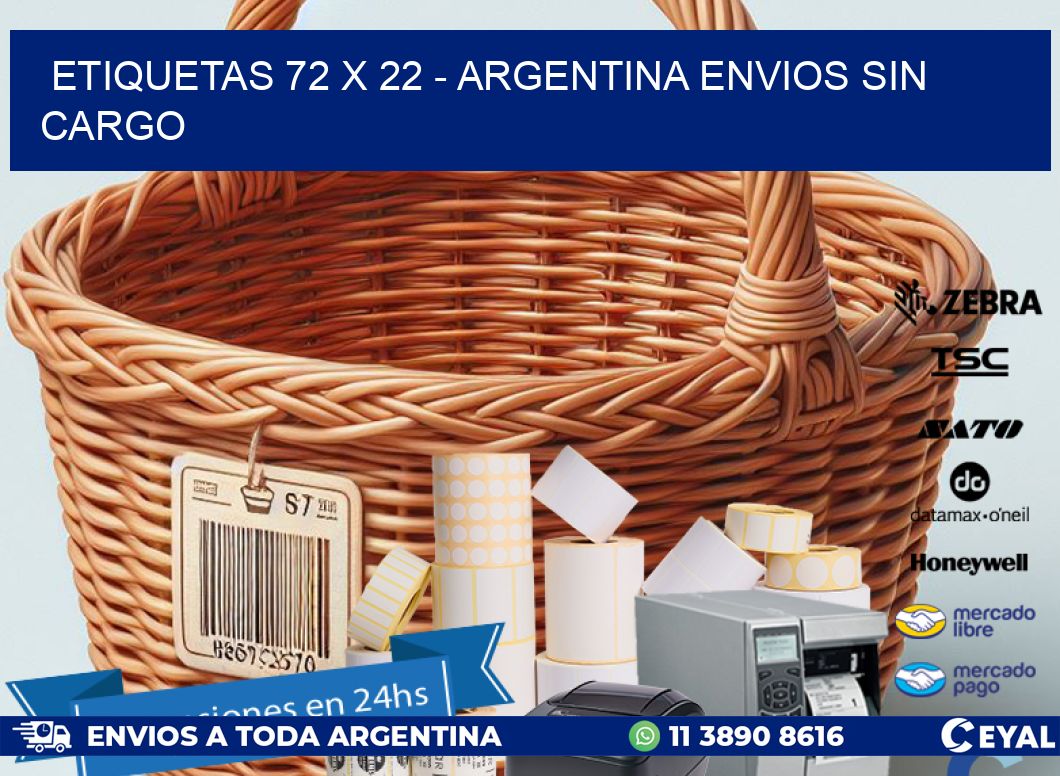 ETIQUETAS 72 x 22 - ARGENTINA ENVIOS SIN CARGO