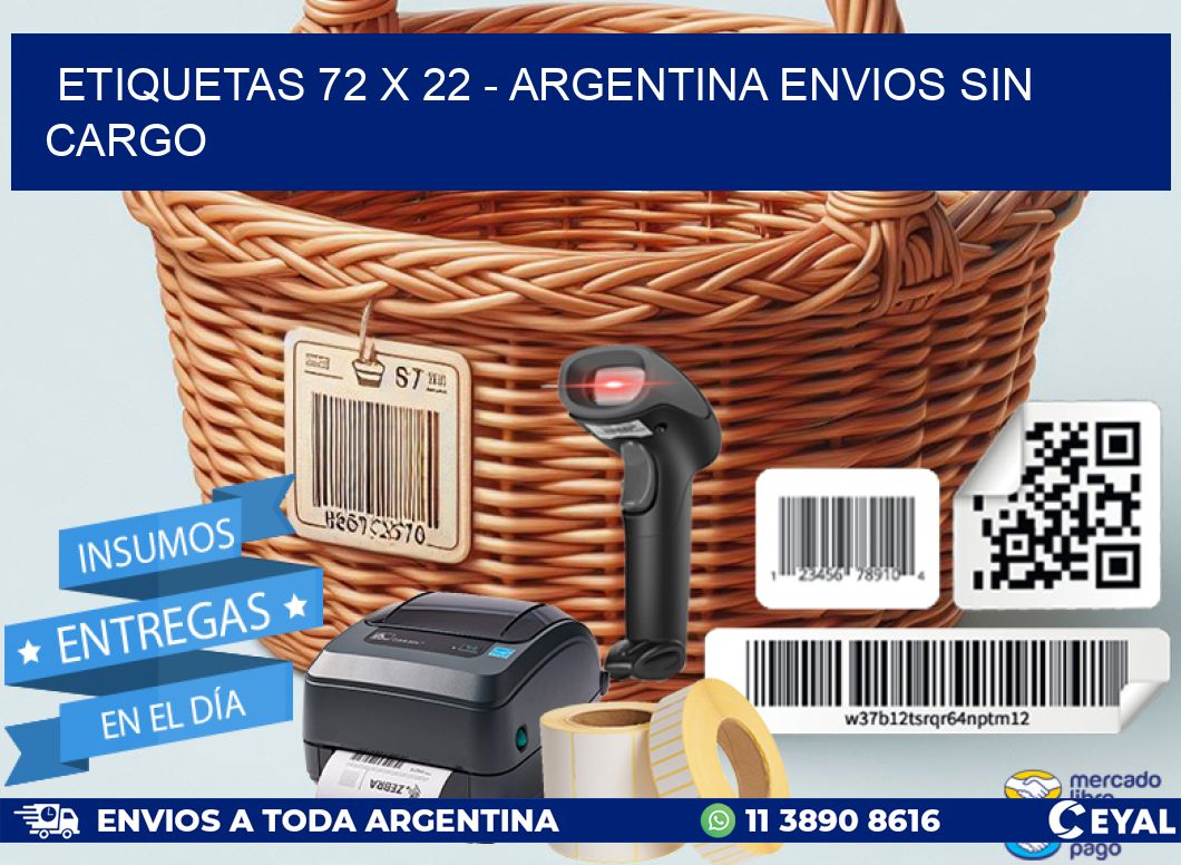 ETIQUETAS 72 x 22 - ARGENTINA ENVIOS SIN CARGO