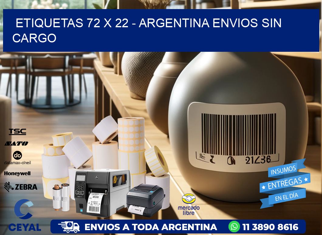 ETIQUETAS 72 x 22 - ARGENTINA ENVIOS SIN CARGO