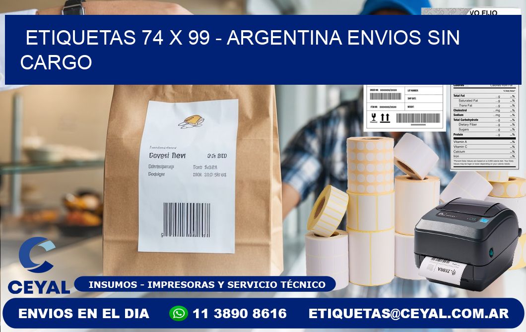 ETIQUETAS 74 x 99 - ARGENTINA ENVIOS SIN CARGO