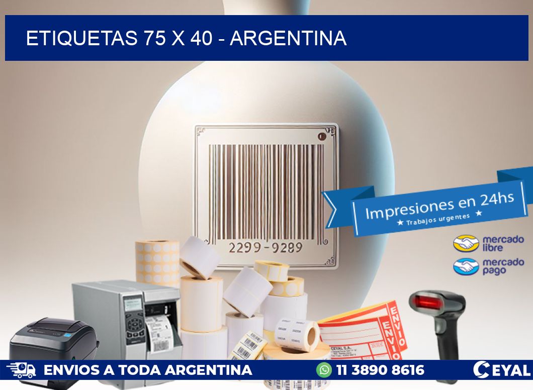 ETIQUETAS 75 x 40 - ARGENTINA