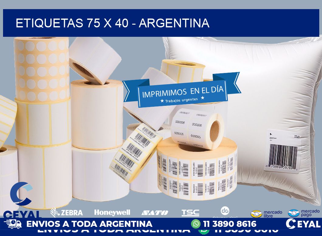 ETIQUETAS 75 x 40 - ARGENTINA