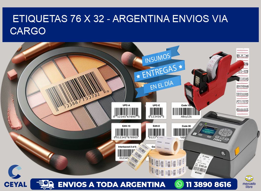 ETIQUETAS 76 x 32 - ARGENTINA ENVIOS VIA CARGO