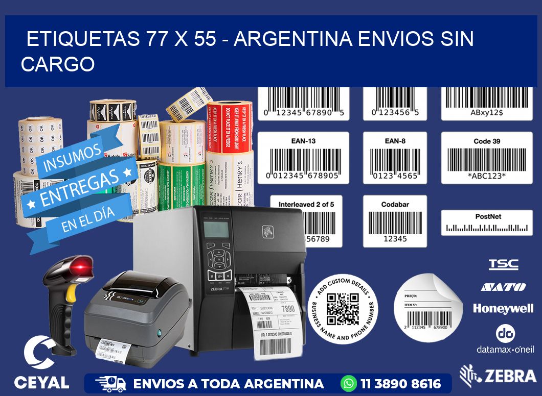 ETIQUETAS 77 x 55 - ARGENTINA ENVIOS SIN CARGO