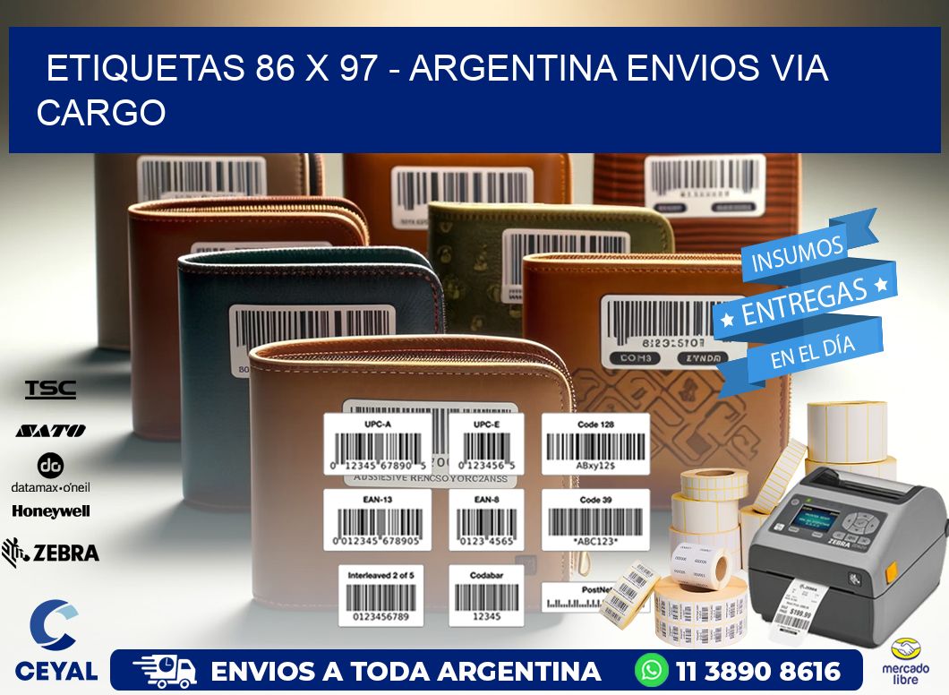 ETIQUETAS 86 x 97 - ARGENTINA ENVIOS VIA CARGO