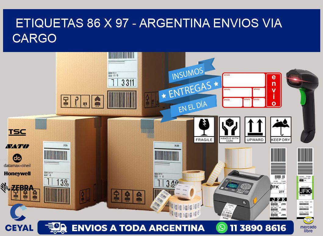 ETIQUETAS 86 x 97 - ARGENTINA ENVIOS VIA CARGO