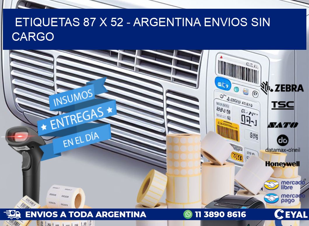 ETIQUETAS 87 x 52 - ARGENTINA ENVIOS SIN CARGO