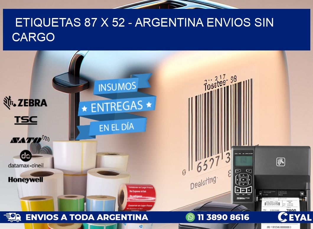 ETIQUETAS 87 x 52 - ARGENTINA ENVIOS SIN CARGO