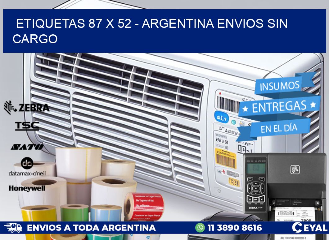 ETIQUETAS 87 x 52 - ARGENTINA ENVIOS SIN CARGO