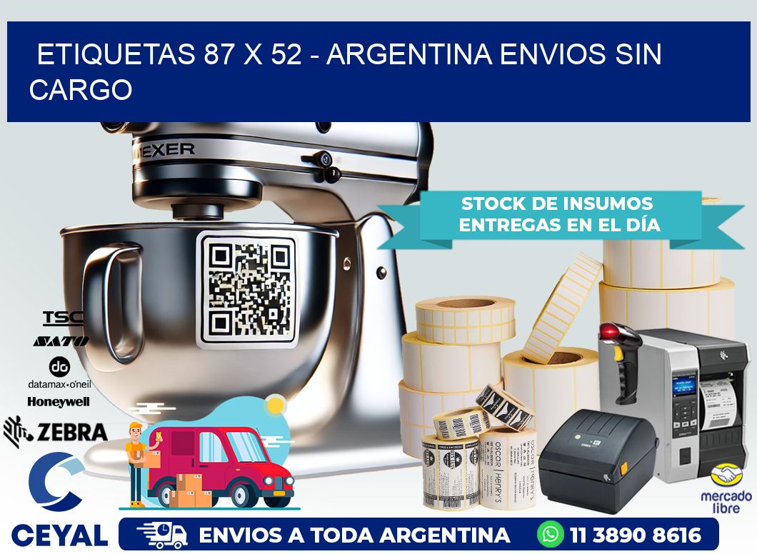 ETIQUETAS 87 x 52 – ARGENTINA ENVIOS SIN CARGO