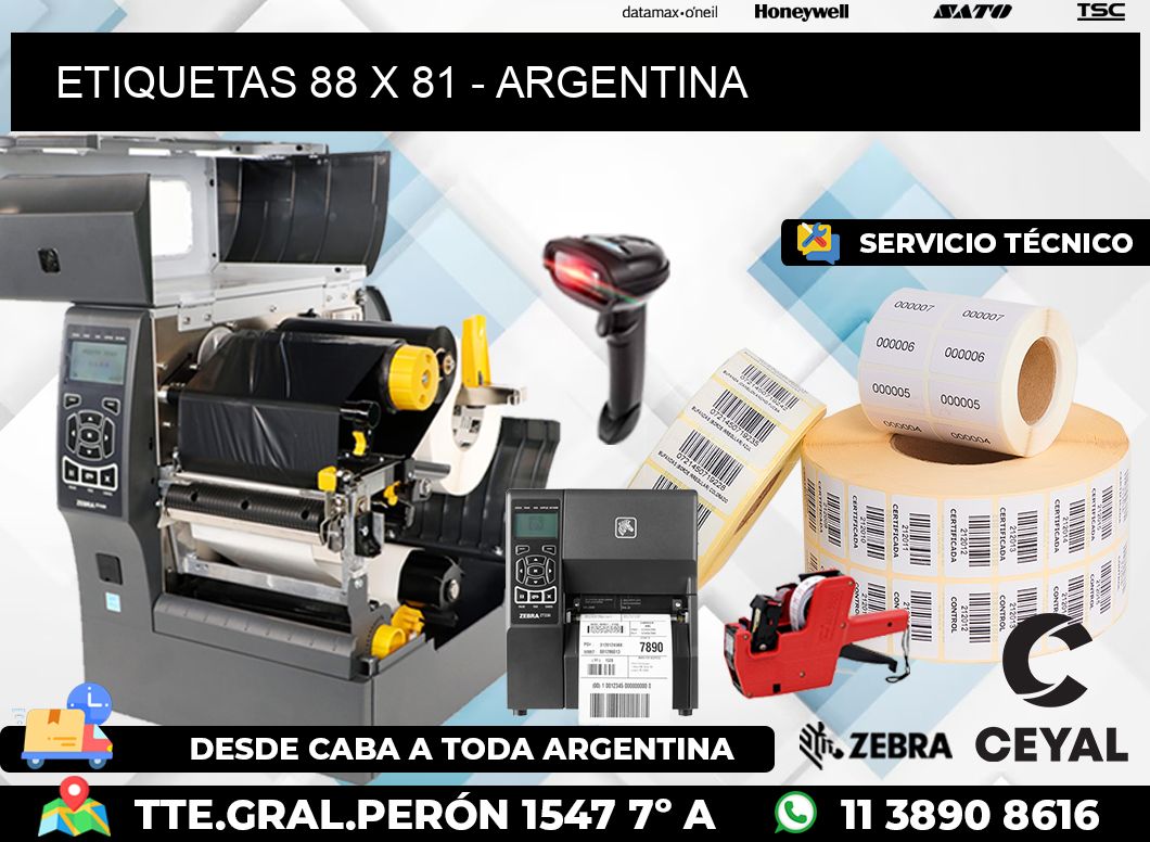 ETIQUETAS 88 x 81 - ARGENTINA