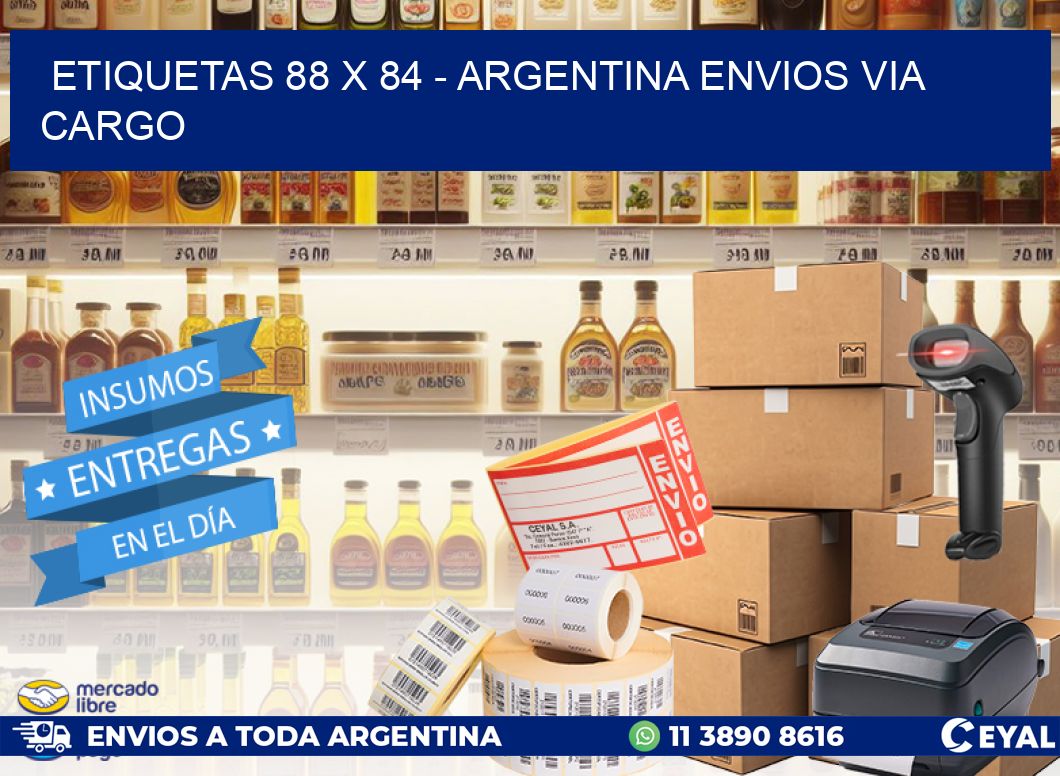 ETIQUETAS 88 x 84 - ARGENTINA ENVIOS VIA CARGO