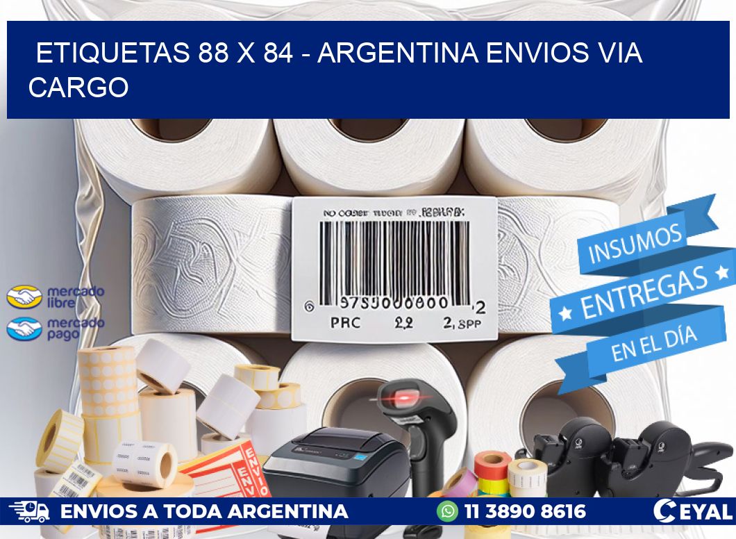 ETIQUETAS 88 x 84 - ARGENTINA ENVIOS VIA CARGO