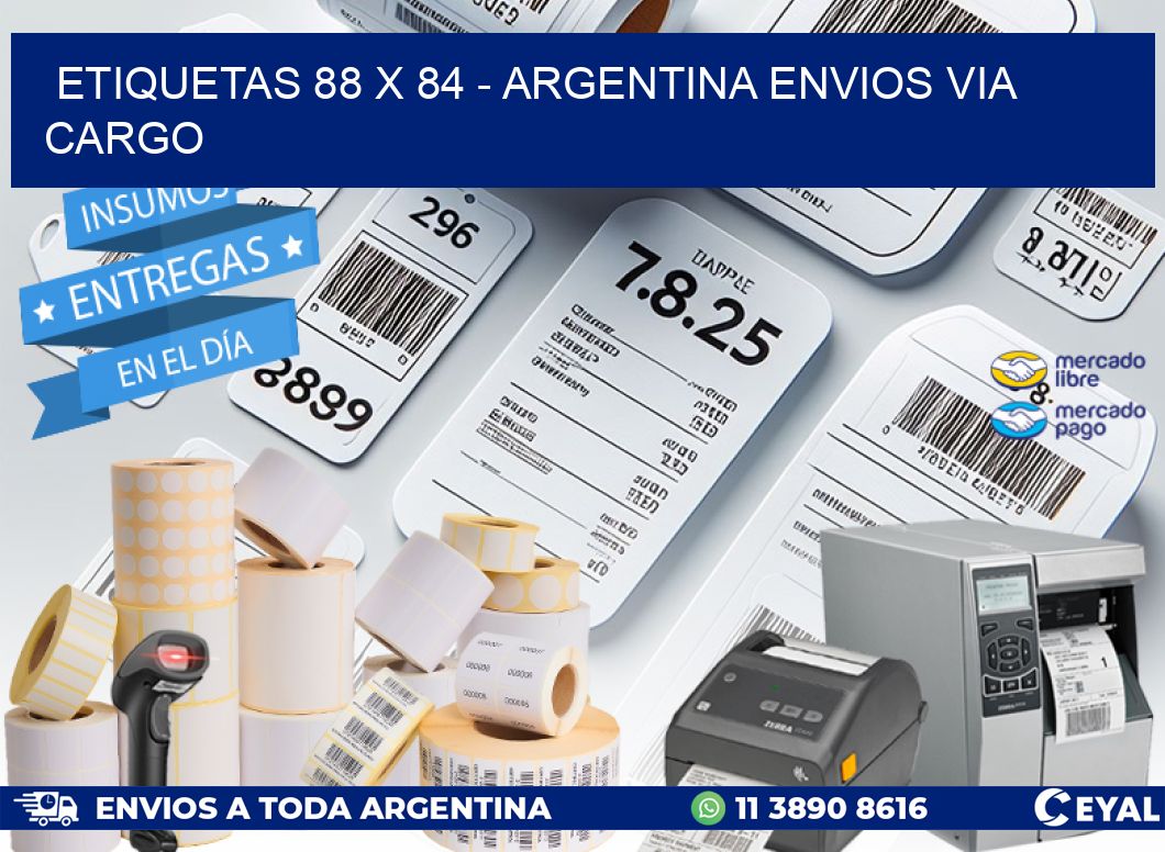 ETIQUETAS 88 x 84 - ARGENTINA ENVIOS VIA CARGO