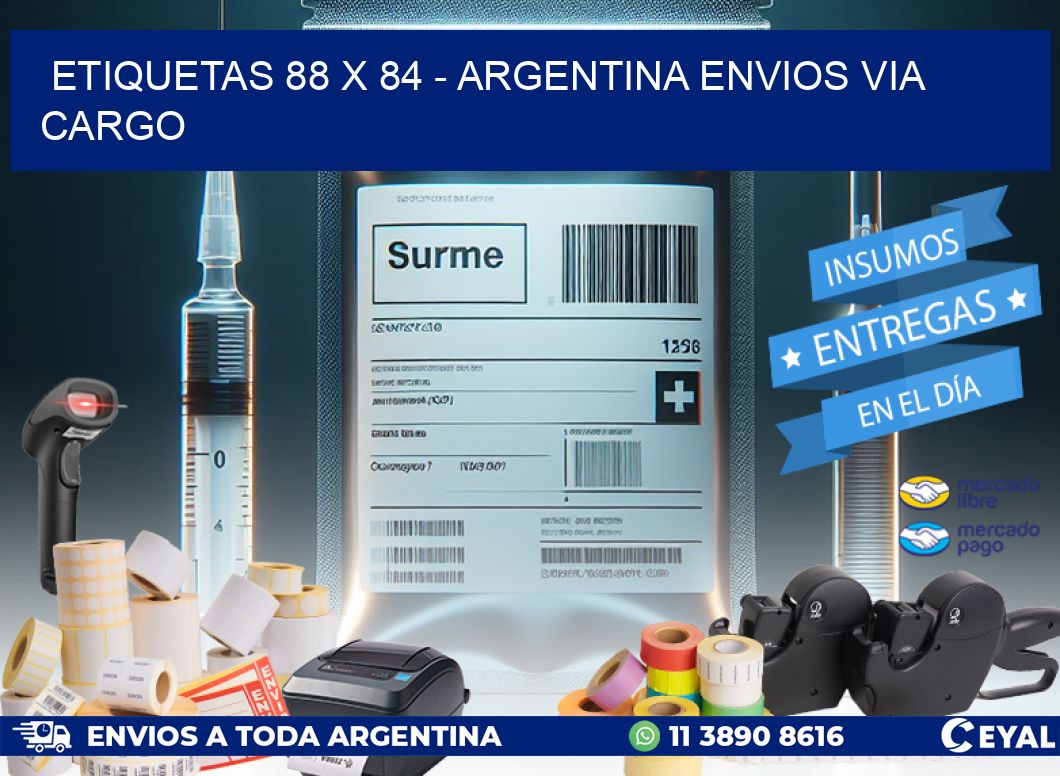 ETIQUETAS 88 x 84 - ARGENTINA ENVIOS VIA CARGO