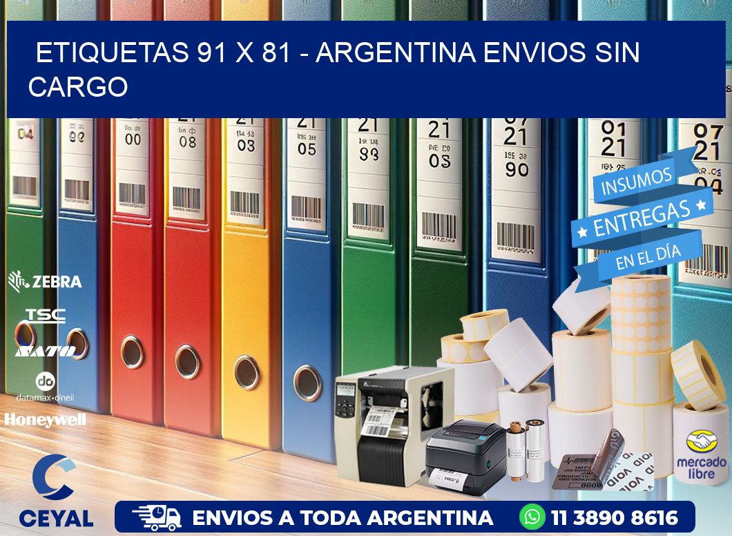 ETIQUETAS 91 x 81 - ARGENTINA ENVIOS SIN CARGO