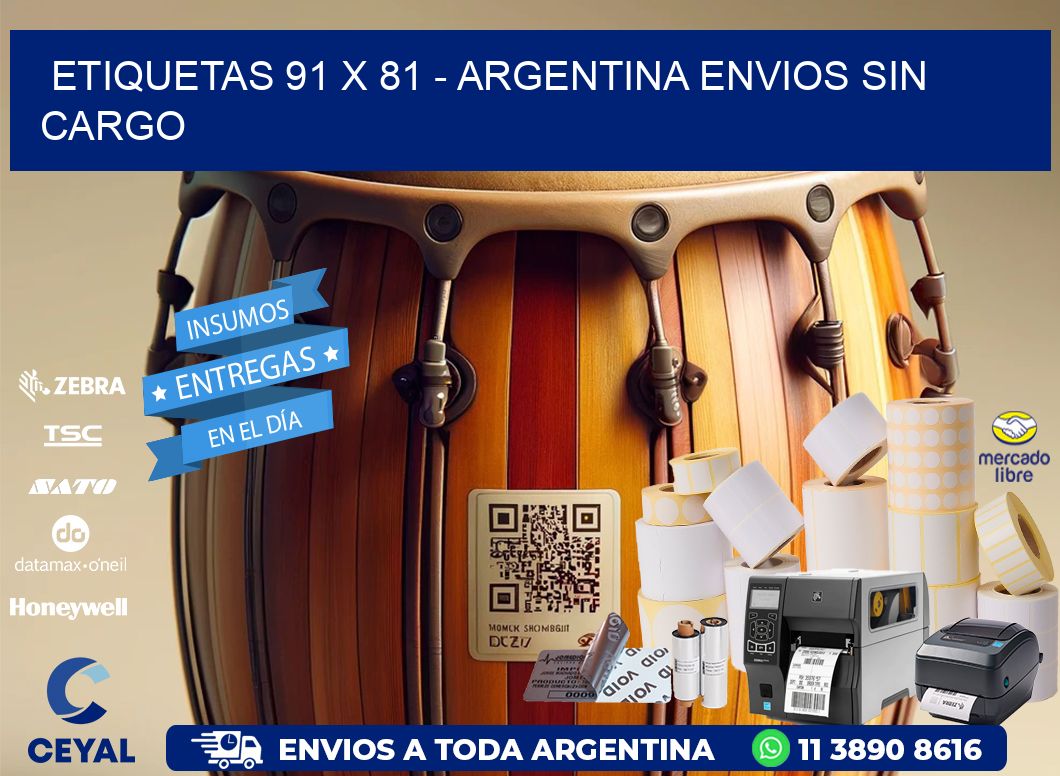 ETIQUETAS 91 x 81 - ARGENTINA ENVIOS SIN CARGO