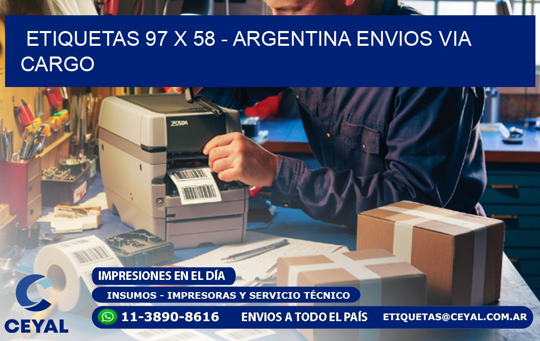 ETIQUETAS 97 x 58 - ARGENTINA ENVIOS VIA CARGO