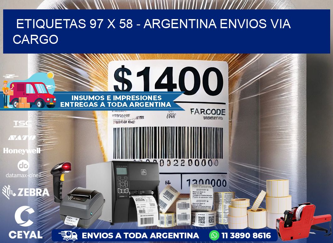 ETIQUETAS 97 x 58 - ARGENTINA ENVIOS VIA CARGO