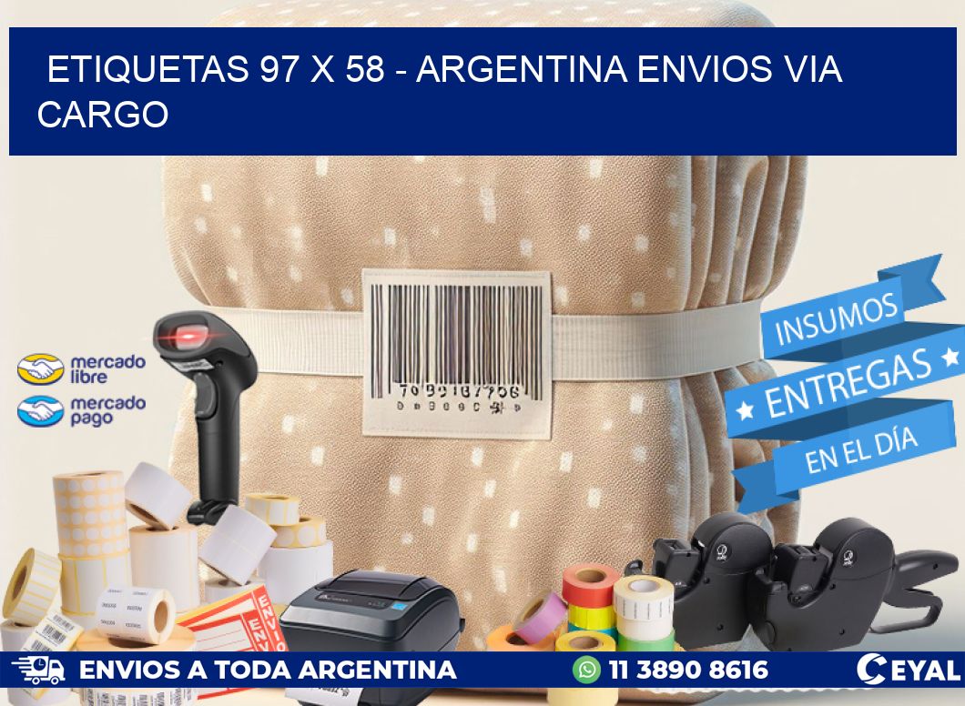 ETIQUETAS 97 x 58 - ARGENTINA ENVIOS VIA CARGO