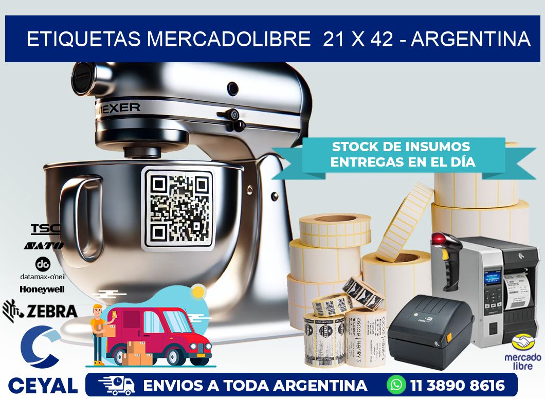 ETIQUETAS MERCADOLIBRE  21 x 42 – ARGENTINA