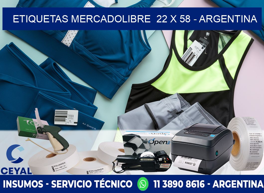 ETIQUETAS MERCADOLIBRE  22 x 58 - ARGENTINA