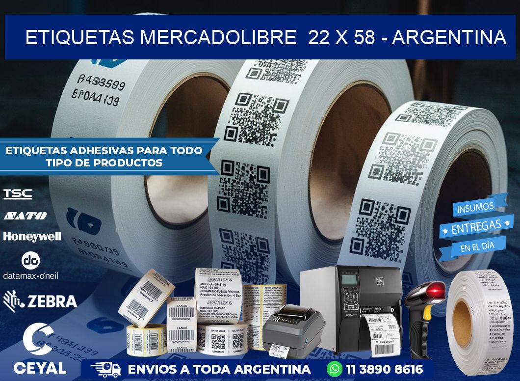 ETIQUETAS MERCADOLIBRE  22 x 58 – ARGENTINA