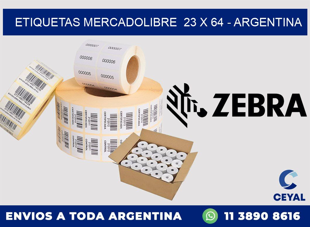 ETIQUETAS MERCADOLIBRE  23 x 64 – ARGENTINA