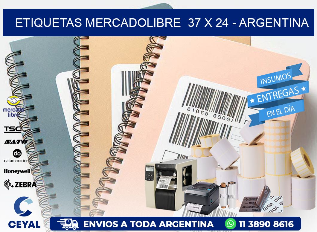 ETIQUETAS MERCADOLIBRE  37 x 24 - ARGENTINA