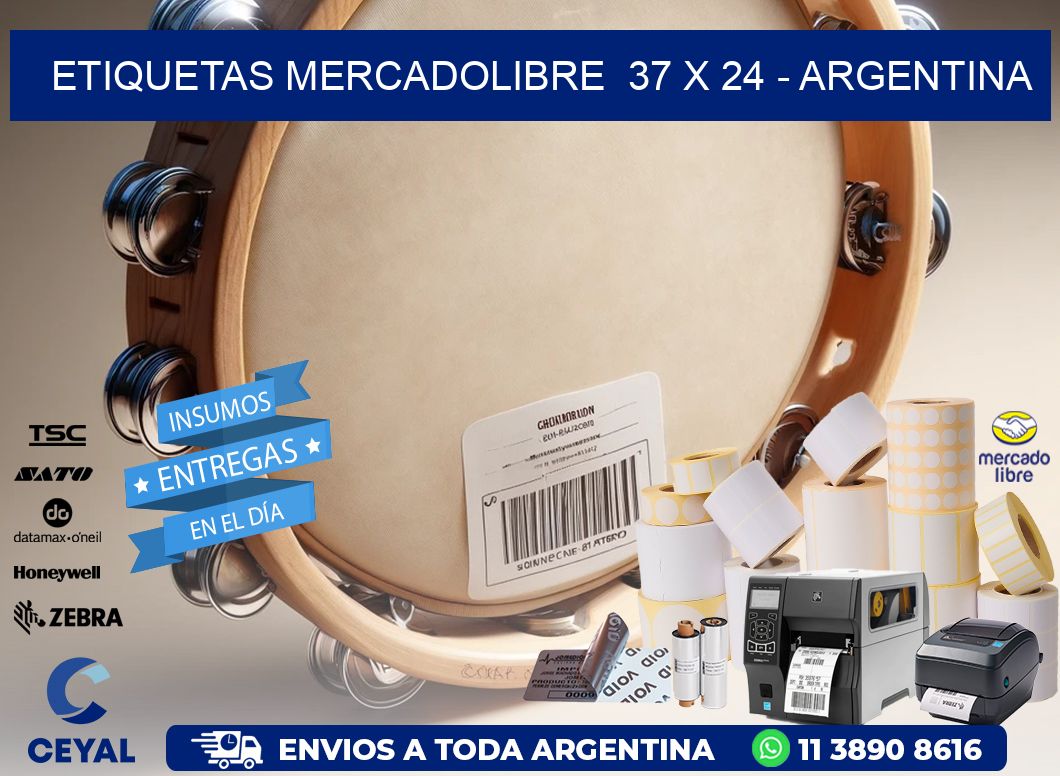 ETIQUETAS MERCADOLIBRE  37 x 24 - ARGENTINA