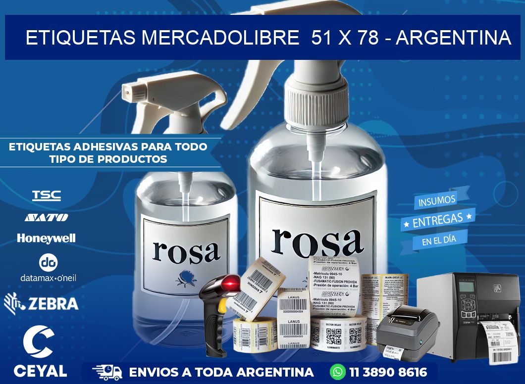 ETIQUETAS MERCADOLIBRE  51 x 78 - ARGENTINA