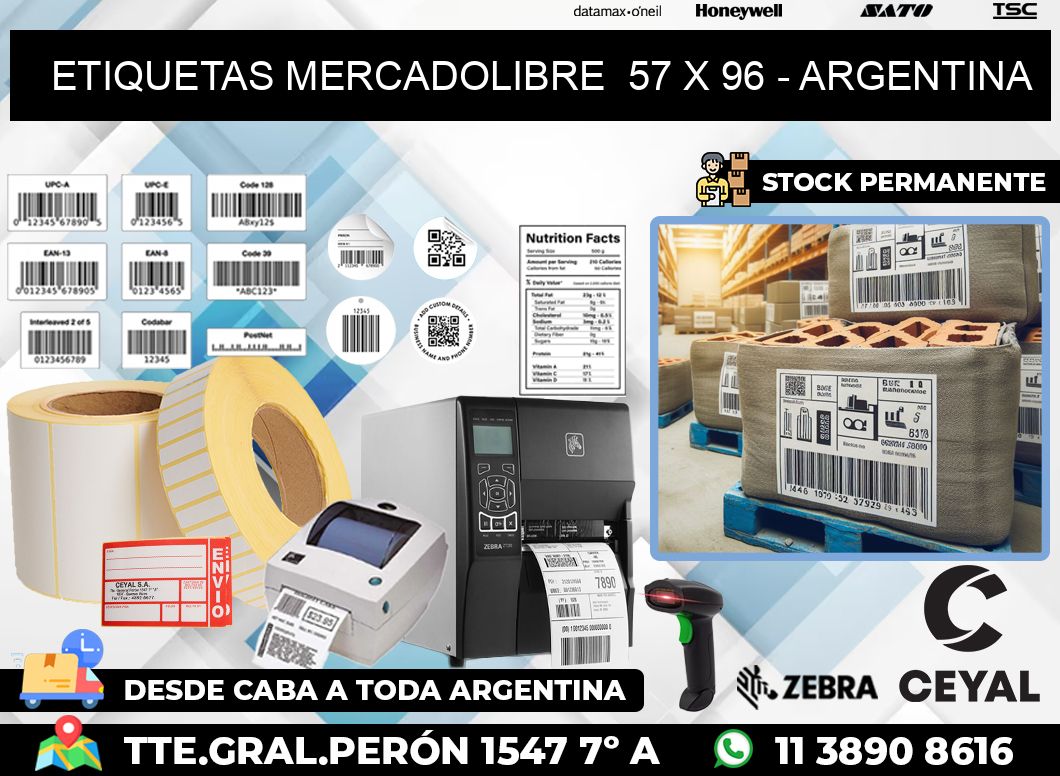 ETIQUETAS MERCADOLIBRE  57 x 96 – ARGENTINA